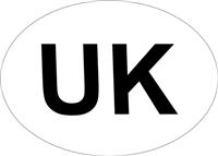 UK sticker white GB Europe Legal in Europe Euro car bike self adhesive vinyl