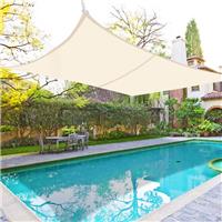 3m x 2m Sun Shade Sail Garden Patio Awning Canopy 98% UV Block Rectangle Cream