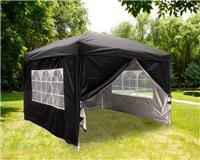 3x3m Pop Up Gazebo Marquee Outdoor Garden Party Tent Canopy 4 Side Panels Black
