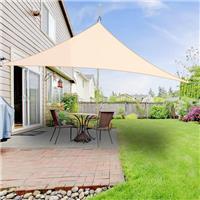2m Triangle Sun Shade Sail Cover Garden Patio Awning Canopy 98% UV Block Cream