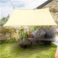 3.6m x 3.6m Sun Shade Sail Garden Patio Awning Canopy 98% UV Block Cream