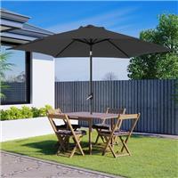 2.5M Outdoor Garden Parasol Patio Sun Shade Round Umbrella Crank Canopy Black