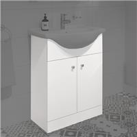 Bathroom Vanity Unit Floor Standing 650mm Matte White Flat Pack No Basin