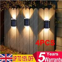 4X Solar Wall Light Up Down Garden Outdoor Fence Lights Patio Balcony Yard Lamp
