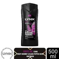 Lynx Excite 12H Refreshing Energy Boost Shower Gel Bodywash, 500ml
