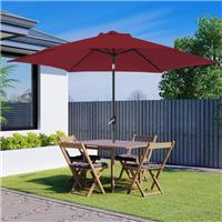 Outdoor 2.5M Garden Parasol Patio Round Sun Shade Umbrella Crank Canopy Wine Red