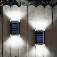 4x Solar Powered Outdoor LED Street Wall Lamp Security Stairs Decking Lighting