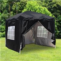 Black 2.5x2.5m Pop Up Gazebo Outdoor Garden Marquee Tent With 4 Leg Weight Bags