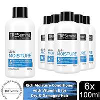 Tresemme Moisture Rich Conditioner with Vitamin E for Damaged Hair 100ml, 6 Pack