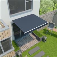 2.5x2m Patio Awning Manual Garden UV Sun Shade Outdoor Canopy Retractable Blue