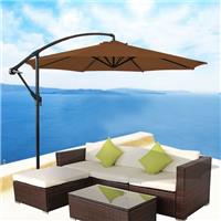 Garden Parasol Sun Shade Patio Banana Cantilever Hanging Umbrella 3M Coffee