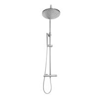Core Shower Valve Set Thermostatic Chrome Round Mixer Rigid Riser Two Heads