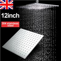 12 Inch Rainfall Shower Heads Stainless Steel Square Showerhead Ultra Thin