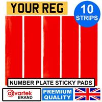 10 x NUMBER PLATE DOUBLE SIDED STICKY Pads Strips TAPE STRONG VERY HIGH Bond