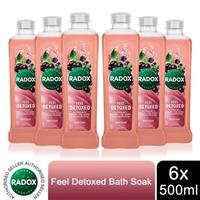Radox 100% Nature Inspired Fragrance Bath Soak, Feel Detoxed, 6 Pack, 500ml