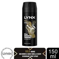 Lynx Body Spray Gold 48-H High Definition Fragrance Deo For Men, 150ml