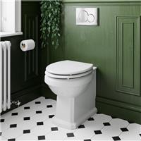 Traditional Back to Wall BTW Toilet Soft Close Seat White Gloss Bathroom