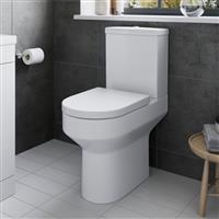 Raised Height Close Coupled Toilet Comfort WC Soft Close Seat Modern Bathroom