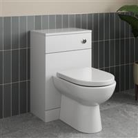 Back to Wall Toilet Unit Bathroom Concealed Cistern MDF WC 500x300mm White Gloss