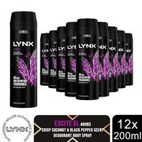 Lynx XL 48-H High Definition Fragrance Excite Body Spray Deodorant, 200ml