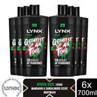 Lynx Africa G.O.A.T Shower Gel up to 12H of Fragrance XXXL Africa 700ml, 6 Pack