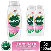 Radox Mineral Therapy Shower Gel Feel Moisturised Mood Boosting 450ml, 3 Pack