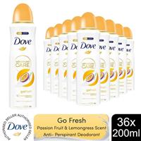 Dove Advanced Care Antiperspirant Deodorant Fruit & Lemongrass Scent 200ml, 36pk