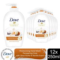 Dove Moisturising Hand Wash Pampering Care with Shea Butter & Vanilla 250ml,12Pk