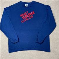 VINTAGE M&Ms T Shirt Mens Large Navy Blue Candy Advertising Must Warn Others 90s - L Regular