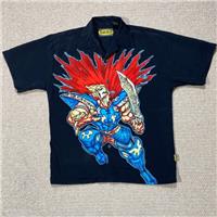 VINTAGE Y2K Anime Shirt Mens XS Black Buzz Rock Animation Manga Warrior Sword - XS Regular