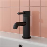 Matt Black Basin Tap Sink Mixer Bathroom Mono Taps Single Lever Modern Fluted