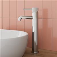 Countertop Tall Basin Sink Mixer Tap Bathroom Single Lever Modern Fluted Chrome