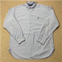 Ralph Lauren Dress Shirt Mens XL McMeel Multi Blue Striped Formal Brushed Twill - XL Regular