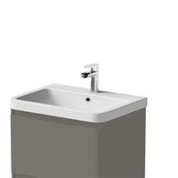 Bathroom 600mm Wash Basin Sink White Gloss Modern Curved Resin 1 Tap Hole