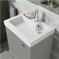 Bathroom 500mm Wash Basin Sink White Gloss Modern Recessed 1 Tap Hole