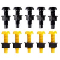 10x Yellow & Black Nylon Plastic Number Plate Screws Nuts Bolts Fixings Fittings