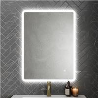 Rectangle LED Bathroom Mirror Backlit Touch Demister Pad Mains Powered 600x800mm