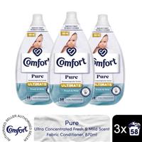 Comfort Ultra Concentrated Pure Fabric Conditioner Fresh & Mild 870ml, 174washes