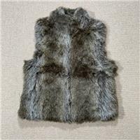 Blassport Faux Fur Gilet Womens Size 12 Medium Brown Fake Cayote Reversible Vest - M Regular