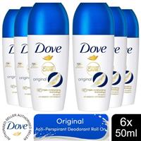Dove Roll On Deo Go Fresh Original 72H Lasting Women's Anti-Perspirant 50ml, 6pk
