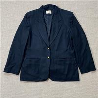 VINTAGE Pendleton Wool Blazer Womens 14 16 Large Black Gold Accent Dinner Jacket - 14 Regular