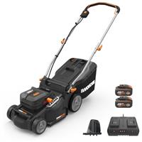 Worx 40V 37cm Cordless Brushless Lawn Mower with 2 x 4.0Ah Batteries WG737E