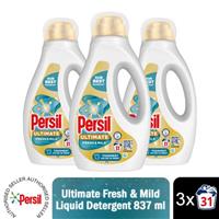 Persil Ultimate Liquid Detergent Fresh & Mild Stain Removal 31 Washes 837ml, 3pk