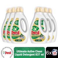Persil Ultimate Liquid Detergent Active Clean Stain Removal 31 Washes 837ml, 6pk
