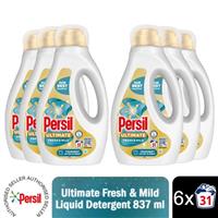 Persil Ultimate Liquid Detergent Fresh & Mild Stain Removal 31 Washes 837ml, 6pk