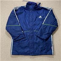 VINTAGE Adidas Coat Mens XL Navy Blue Long Football Coach Training Sports Parka - XL Regular