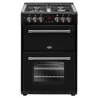 Belling Mini Range Farmhouse 60cm Dual Fuel Range Cooker 4 Burner Hob Black 60DF