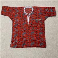 VINTAGE African Dashiki Shirt Mens XS Red Featherweight Tribal Aztec Art Ethnic