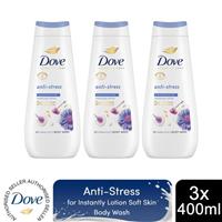 Dove Advanced Care Body Wash Anti-Stress for 24H Renewing Micromoisture, 3x400ml