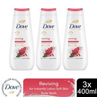 Dove Advanced Care Body Wash Reviving for 24Hrs Renewing Micromoisture, 3x400ml